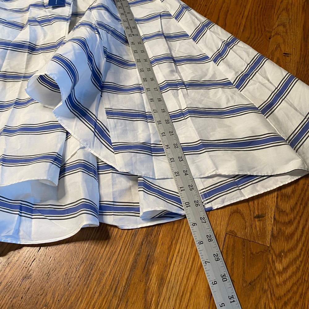 Rebecca Minkoff Misty Skirt in Santorini Blue Striped Asymmetrical Size 8 - NWT - Picture 6 of 11